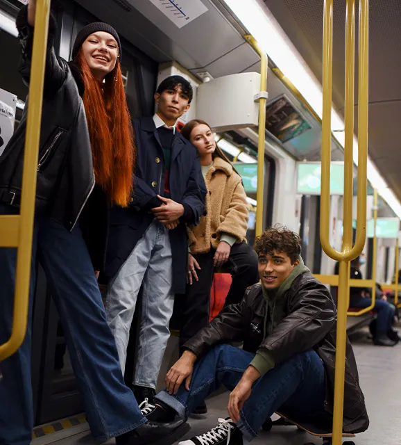 competence di multi racial people on a bus